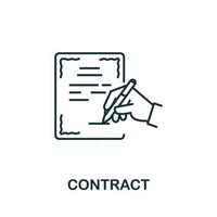 Contract icon from headhunting collection. Simple line Contract icon for templates, web design and infographics vector