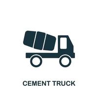 Cement Truck icon from industrial collection. Simple line Cement Truck icon for templates, web design and infographics vector