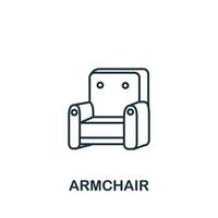 Armchair icon from interior collection. Simple line element Armchair symbol for templates, web design and infographics vector