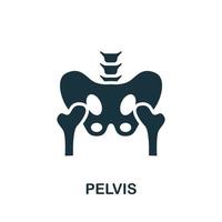 icono de la pelvis. elemento simple de la colección de órganos internos. icono de pelvis creativa para diseño web, plantillas, infografías y más vector