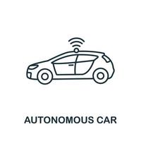 icono de coche autónomo de la colección iot. icono de coche autónomo de línea simple para plantillas, diseño web e infografía vector