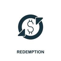 Redemption icon from investment collection. Simple line Redemption icon for templates, web design and infographics vector