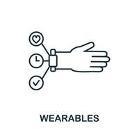 Wearables icon from iot collection. Simple line Wearables icon for templates, web design and infographics vector