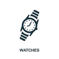 icono de relojes. elemento simple de la colección de joyas. icono de relojes creativos para diseño web, plantillas, infografías y más vector