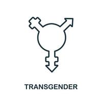 ícono transgénero de la colección lgbt. icono transgénero de línea simple para plantillas, diseño web e infografía vector