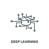 Deep Learning icon from machine learning collection. Simple line Deep Learning icon for templates, web design and infographics vector