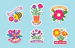 Journal Template Spring Sticker vector