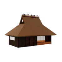 maison de dessin animé stylisée au toit de chaume png