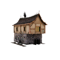 3d medeltida hus png