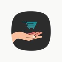 Shopping cart in hand icon vector illustration