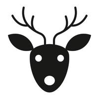 reindeer vector black icon isolated on white background