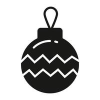 icono de glifo de bola de navidad aislado sobre fondo blanco vector