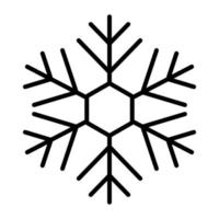 icono de glifo de vector de copo de nieve aislado sobre fondo blanco