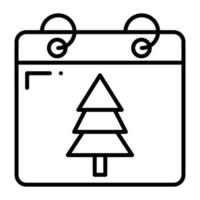 icono de glifo de calendario de Navidad aislado sobre fondo blanco vector