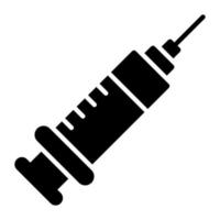 icono de jeringa médica, aguja antibiótica médica de estilo vectorial utilizada para inyectar fluidos vector