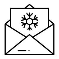 icono de glifo de carta de Navidad aislado sobre fondo blanco vector