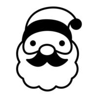 icono de glifo de santa claus aislado sobre fondo blanco vector