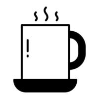 té, icono de glifo de taza de café aislado en fondo blanco vector