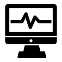 electrocardiograma para el icono de control de latidos del corazón vector