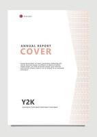 Annual vector cover template decorated by stripes pattern.