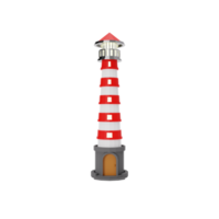 3d cartoon lighthouse isolated png