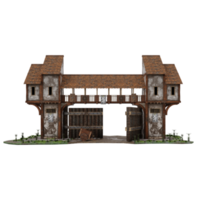 3d old town medieval gate png