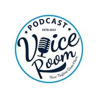 Podcast or Radio Logotype design using Microphone vector. stamp templates vector