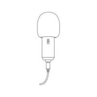 Microphone Outline Icon Illustration on Isolated White Background vector