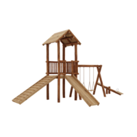 3d wooden nature playground park equipment png
