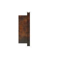 puerta abierta oxidada aislada png