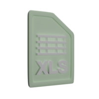 File 3d rendering Tabel XLS png