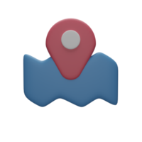 3d rendering Map markers for traveling transparent png