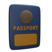 Pasaporte de representación 3d para viajar al extranjero transparente png