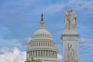 Washington DC Capitol view on cloudy sky photo