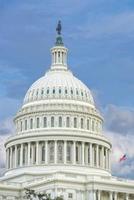 Washington DC Capitol view on cloudy sky photo