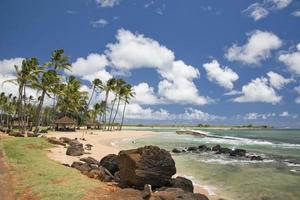 paisaje de la playa de hawaii poipu foto