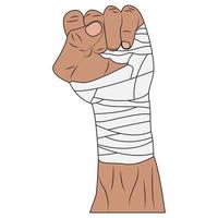 vector illustration of fist clenched with bandage, symbol of spirit and struggle