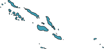 dibujo a mano alzada del mapa de las islas salomón. png