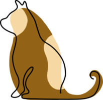 simplicity cat freehand continuous line drawing. png