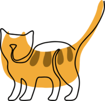 simplicity cat freehand continuous line drawing. png