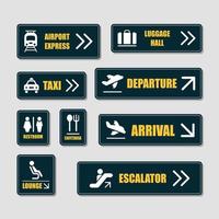 Airport Signage Stickers Collection vector