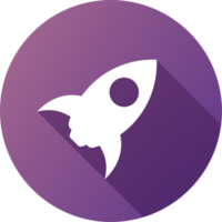 icône de fusée dans un style design plat. illustration de signes de vaisseau spatial. png