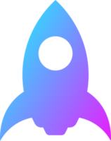 icono de cohete en colores degradados. ilustración de signos de nave espacial. png