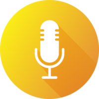 Microphone icon in flat design style. Podcast signs illustration. png