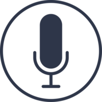 Microphone icon in black colors. Podcast signs illustration. png