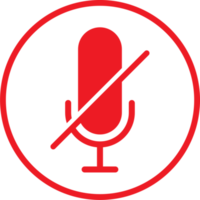 Microphone off icon in flat design style. Podcast signs illustration. png