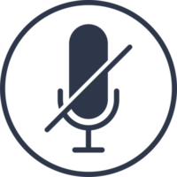 icono de micrófono apagado en estilo de diseño plano. ilustración de signos de podcast. png