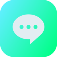 Chat icon in square gradient colors. Messaging signs illustration. png