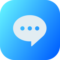 Chat-Symbol in quadratischen Verlaufsfarben. Messaging-Zeichen-Illustration. png