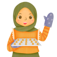 hijab Dames maken nastar koekjes png